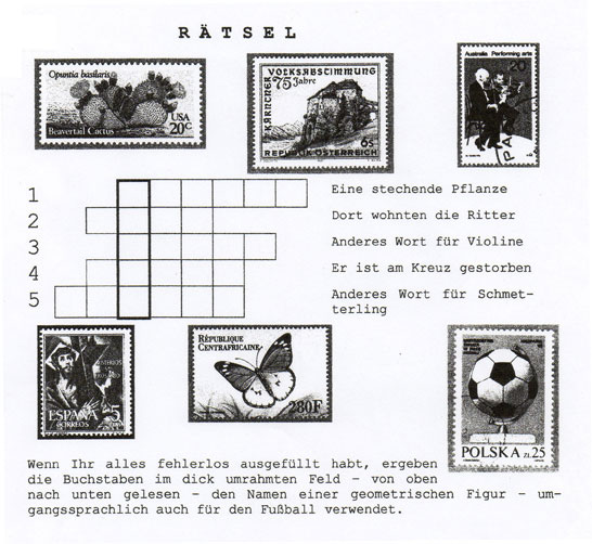 Briefmarken - Rätsel 